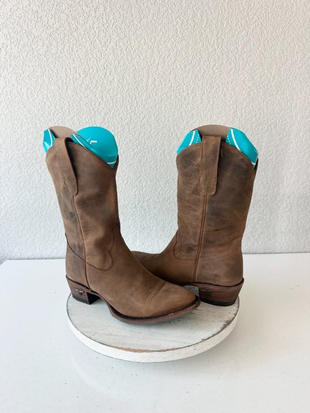 Lane PLAIN JANE Brown Midi Cowboy Boots Brown Western Cowgirl Ankle Womens 6.5